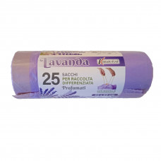SACCHI IMMONDIZIA 25PZ CM.55X65 LAVANDA C/CHIUDI FACILE (48pz)